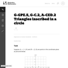 G-C.2, A-CED.2 Triangles inscribed in a circle
