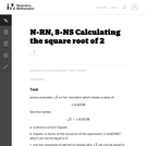 8-NS Calculating the Square Root of 2