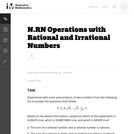 Operations with Rational and Irrational Numbers