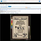 Save and Invest in the Safest, Simplest Security--Buy W.S.S.--War Savings Stamps issued by the United States Government $4.12 Jan. 1, 1918 Will Equal $5.00 Jan. 1, 1923.