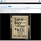 Save - Buy - for Victory--W.S.S. for Sale Here War Savings Stamps issued by the United States Government.