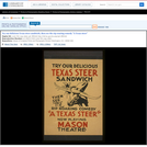WPA Posters: Try Our Delicious Texas Steer Sandwich, Then See The Rip Roaring Comedy "A Texas Steer"