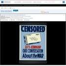 WPA Posters: Censored Let's Censor Our Conversation About The War.