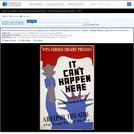 WPA Posters: WPA Federal Theatre Presents "It Can't Happen Here" Dramatized by Sinclair Lewis & J.C. Moffitt : Adelphi Theatre, 54th Street East of 7th Ave.