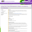 Using the Core Standards to Teach Academic Vocabulary