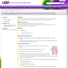 Evaluating the Format of Informational Text