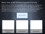 Many, One, or No Solutions Equations Interactive Sorting Activity