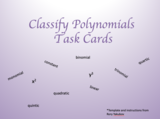 Classifying Polynomials Task Cards