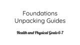Foundations Unpacking Guide: Health and Physical Development- Self-Care