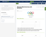 Olympic Math Activity with Decimals