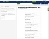 Accommodation key for modified tests