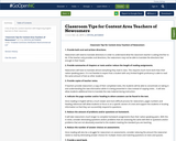 Classroom Tips for Content Area Teachers of Newcomers