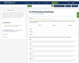 3 x 3 Vocabulary Challenge