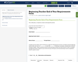 Beginning Teacher End of Year Requirements Form