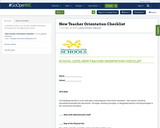 New Teacher Orientation Checklist