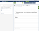 Peer Presentation Feedback Form
