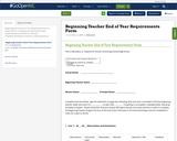Beginning Teacher End of Year Requirements Form