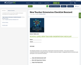 New Teacher Orientation Checklist Remixed