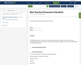 New Teacher Orientation Checklist