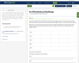 3 x 3 Vocabulary Challenge