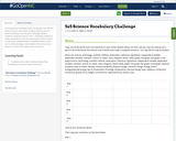 5x5 Science  Vocabulary Challenge