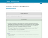 Introduction to the Treatment of Psychological Disorders