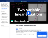 Two-variable Linear Equations Introduction