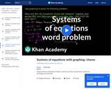 Systems of Equations with Graphing: Chores