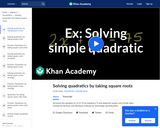 Solving Quadratics by Taking Square Roots