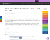 Arts Integration Lesson: Character Pitches