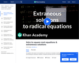 Intro to Square-Root Equations and Extraneous Solutions