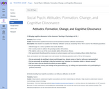 Attitudes: Formation, Change, and Cognitive Dissonance