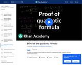 Proof of the Quadratic Formula