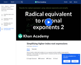 Simplifying Higher-Index Root Expressions