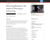 Relocating Residents: The Impact of Housing on Community