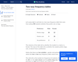 Two-Way Frequency Tables