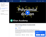 Intro to Long Division of Polynomials