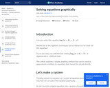 Solving Equations Graphically - Article