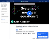 Quadratic Systems: A Line and a Circle