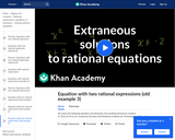 Equation with Two Rational Expressions (Old Example 3)