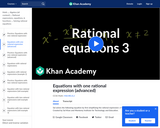 Equations with One Rational Expression (Advanced)