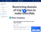 Restricting Domains of Functions to Make Them Invertible