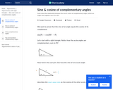 Sine and Cosine of Complementary Angles