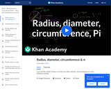 Radius, Diameter, Circumference and Pi