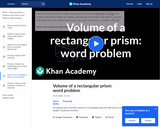 Volume of a Rectangular Prism: Word Problem
