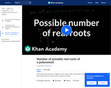 Number of Possible Real Roots of a Polynomial