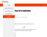 Radius of a Cylinder