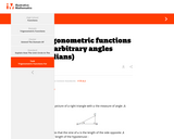 Trigonometric Functions for Arbitrary Angles (Radians)