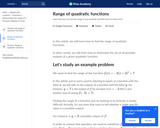 Range of Quadratic Functions