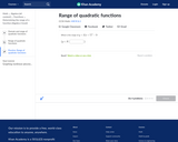 Range of Quadratic Functions